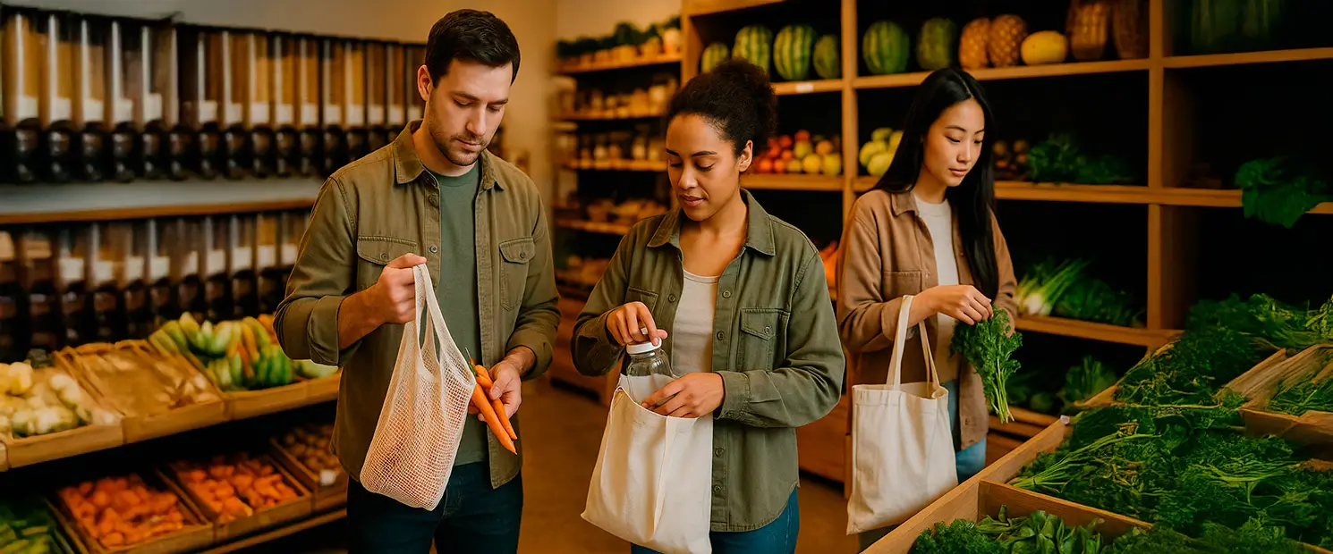 reducción de plásticos en el comercio en tiendas minoristas
